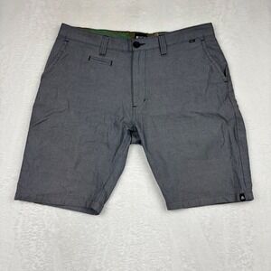 Matix Modern Fit Mens Gray Textured Flat Front Chino Shorts Size 34 CA6-23
